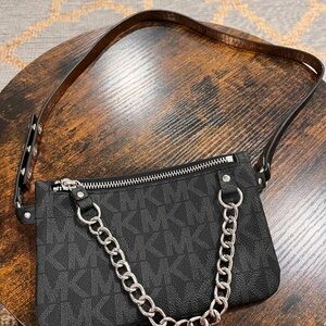 Elegant Michael Kors Signature Monogram Belt Bag